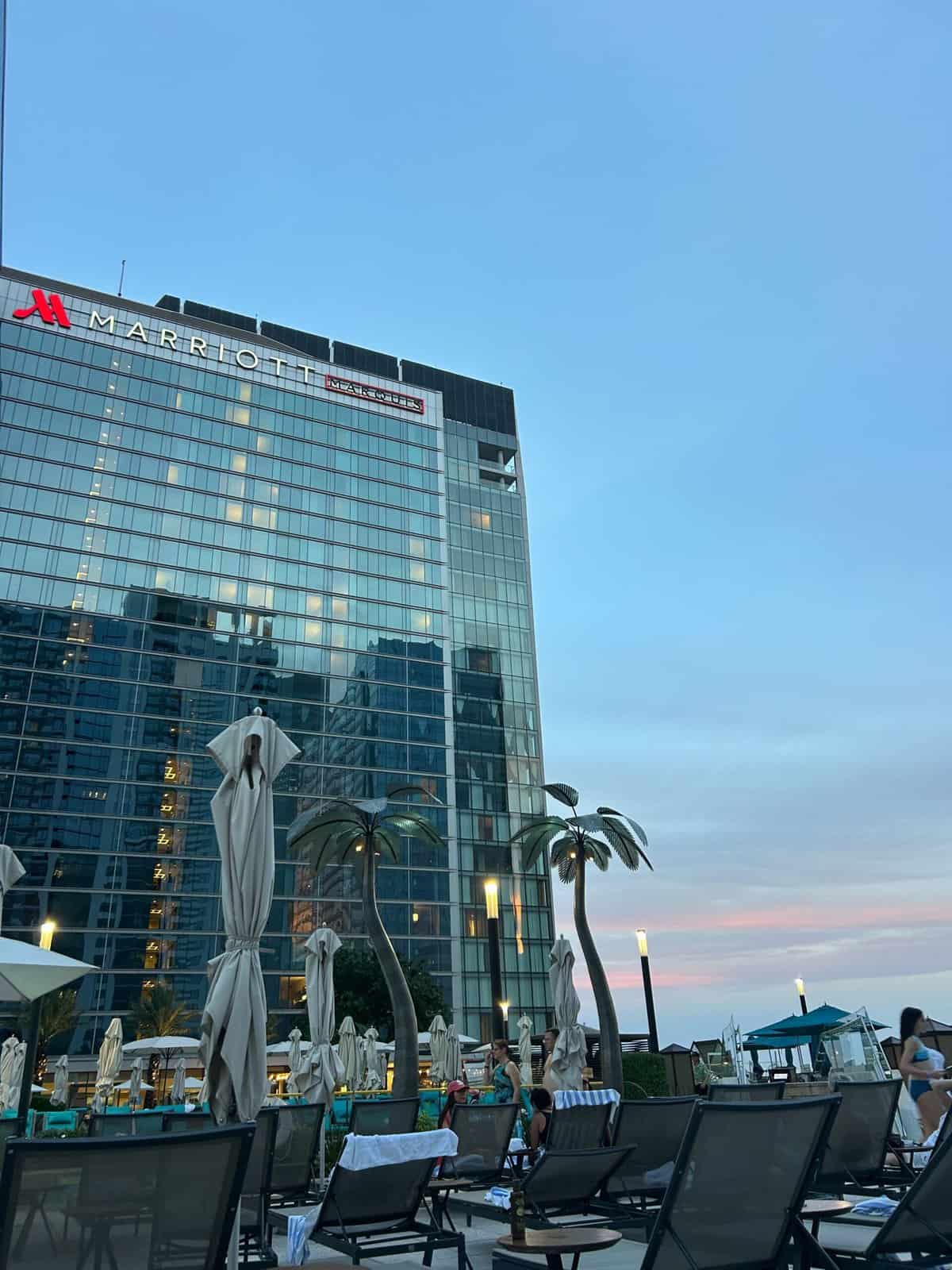 A building in the sunset.