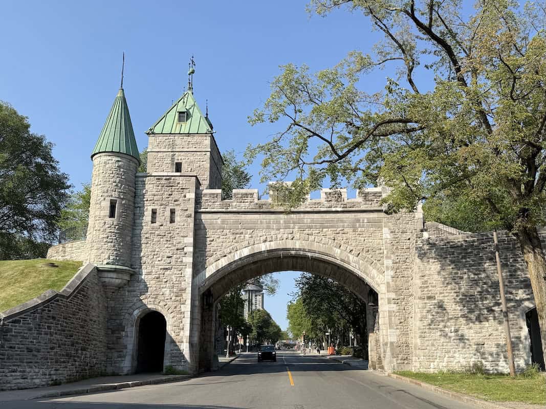 Stone Saint-Louis Gate, one of the fortified entrances into Old Quebec’s walled city.