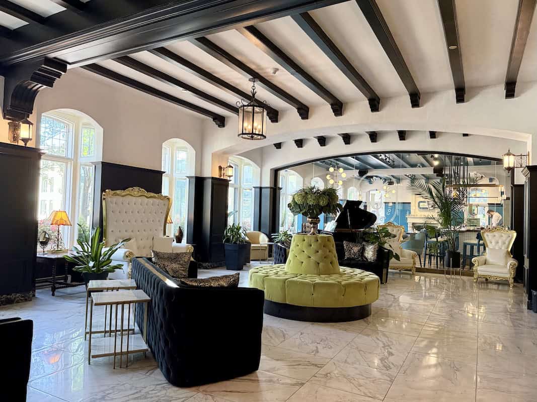 Elegant lobby of Hotel Clarendon, Quebec City’s oldest operating hotel.