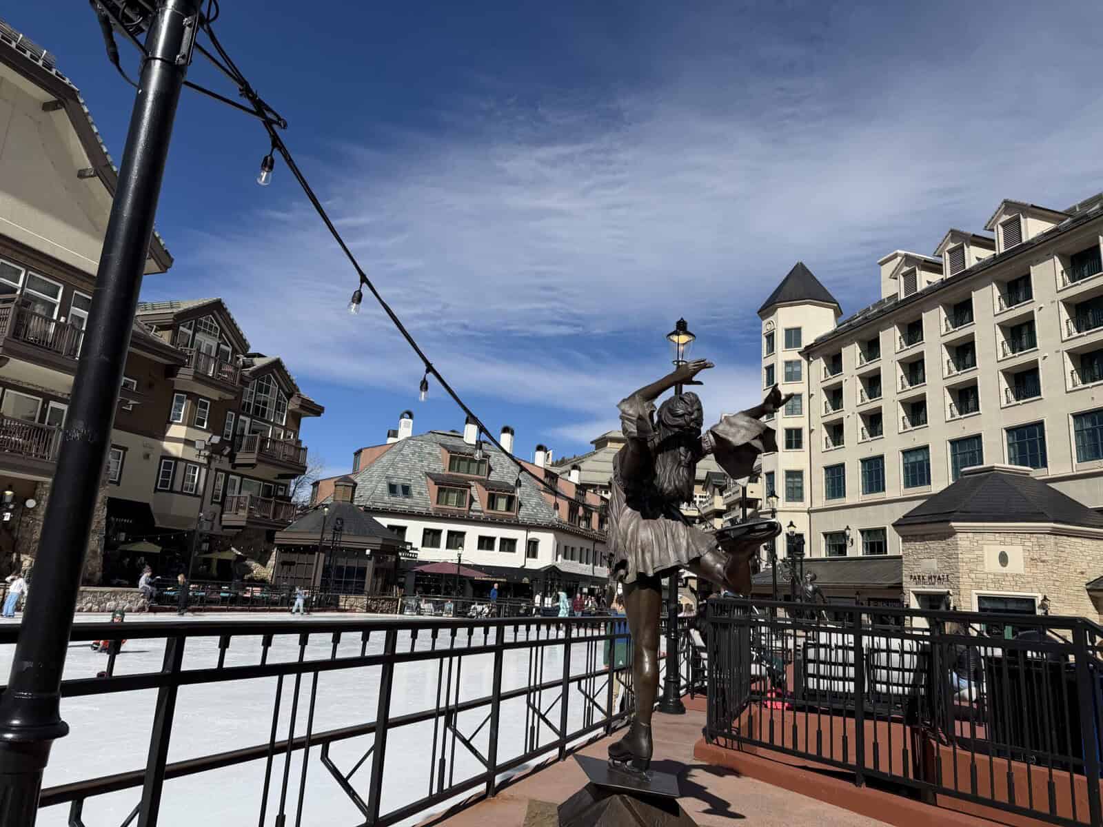 Outdoor ice skating rink